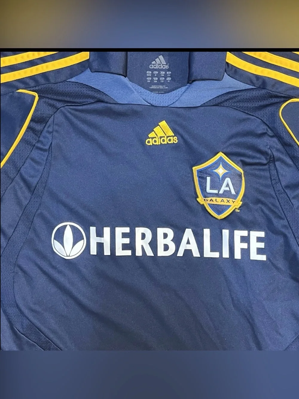 LOS ANGELES GALAXY AWAY SHIRT JERSEY ADIDAS Sz XS MEN 23 BECKHAM